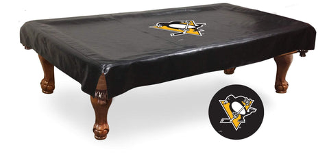 Achetez la housse de table de billard en vinyle noir hbs des pingouins de Pittsburgh - Sporting Up
