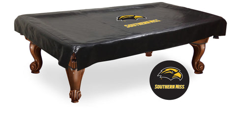 Cubierta de mesa de billar de vinilo negro Southern miss golden eagles - sporting up