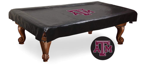 Texas A&M Aggies HBS Black Vinyl Billiard Pool Table Cover - Sporting Up