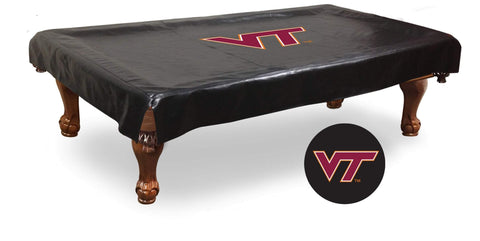 Virginia tech hokies hbs svart vinyl biljard biljardbordsöverdrag - sporting up