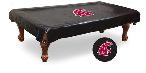 Cubierta de mesa de billar de vinilo negro de los pumas del estado de Washington - sporting up