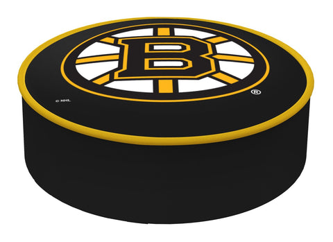 Boston Bruins HBS schwarzer, elastischer, überziehbarer Barhocker-Sitzkissenbezug aus Vinyl – sportlich
