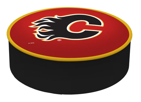 Calgary flames hbs röd vinyl elastisk slip-over barstol säteskuddfodral - sportigt