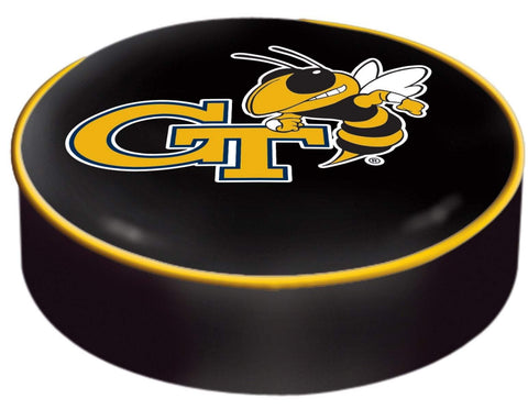 Georgia Tech Yellow Jackets HBS Black Slip Over Bar Stool Seat Cushion Cover - Sporting Up