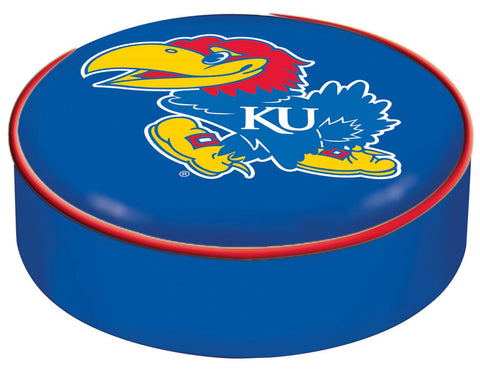 Kansas Jayhawks hbs bleu vinyle élastique glisser sur la housse de coussin de siège de tabouret de bar - faire du sport