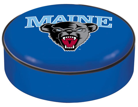 Tienda Maine Black Bears Hbs azul vinilo elástico deslizamiento sobre la cubierta del cojín del asiento del taburete de la barra - sporting up