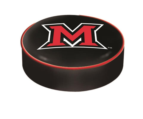 Miami Redhawks hbs noir vinyle élastique glisser sur la housse de coussin de siège de tabouret de bar - faire du sport