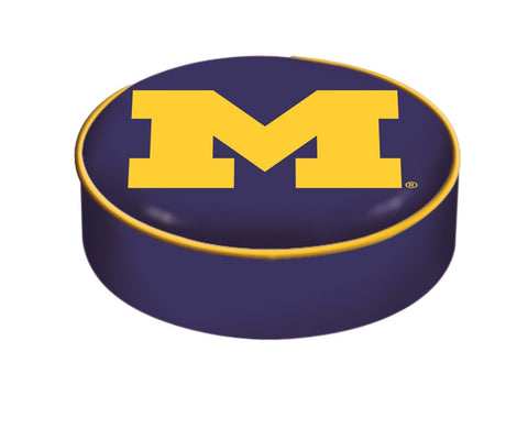 Michigan Wolverines HBS Navy Vinyl Slip Over Bar Stool Seat Cushion Cover - Sporting Up
