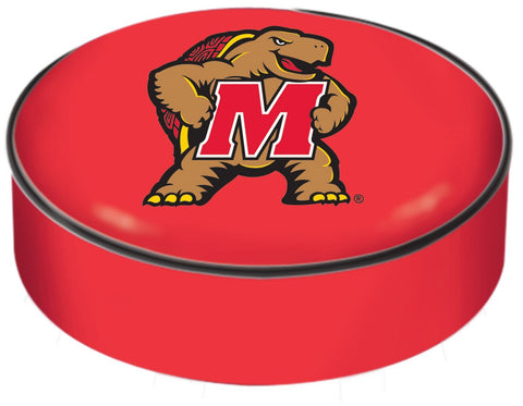 Maryland Terrapins HBS Red Vinyl Elastic Slip Over Bar Stool Seat Cushion Cover - Sporting Up