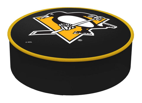 Penguins de Pittsburgh hbs vinyle noir glisser sur la housse de coussin de siège de tabouret de bar - faire du sport
