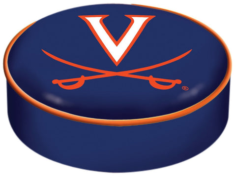 Virginia Cavaliers HBS Navy Vinyl Elastic Slip Over Bar Stool Seat Cushion Cover - Sporting Up
