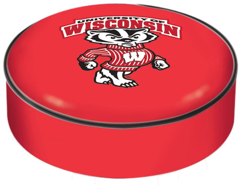 Wisconsin Badgers HBS Red Badger Vinyl Slip Over Bar Stool Seat Cushion Cover - Sporting Up