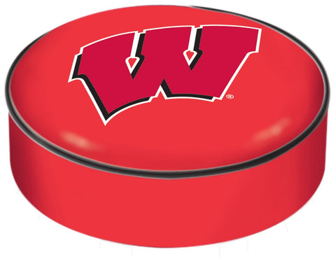 Wisconsin grävling hbs röd "w" vinyl slip-over barstol säteskuddfodral - uppfällbar