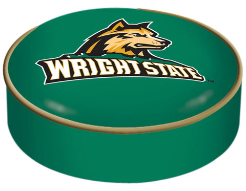 Wright State Raiders HBS Green Vinyl Slip Over Bar Stool Seat Cushion Cover - Sporting Up