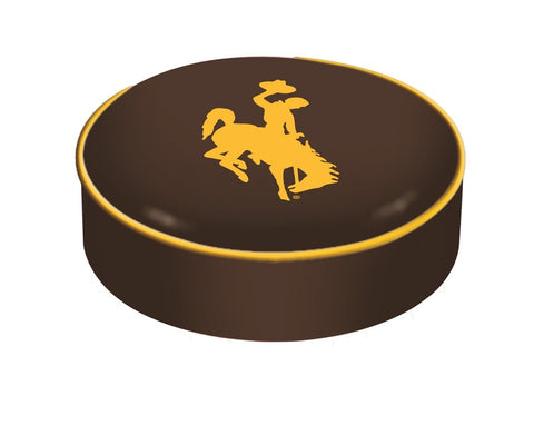 Wyoming cowboys hbs marrón vinilo elástico resbalón sobre la cubierta del cojín del asiento del taburete de la barra - sporting up