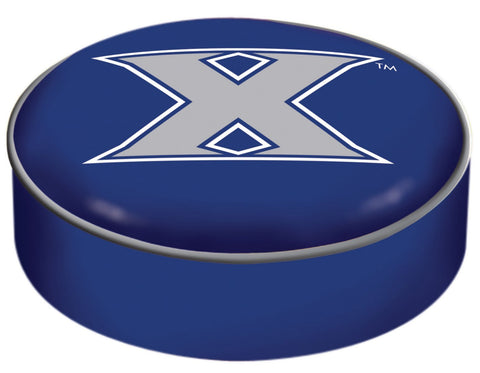 Shop Xavier Musketeers HBS Navy Vinyl Elastic Slip Over Bar Stool Seat Cushion Cover - Sporting Up
