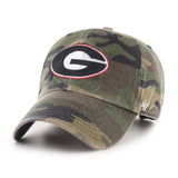Georgia Bulldogs '47 Green Camouflage Clean Up Snapback Slouch Hat Cap - Sporting Up