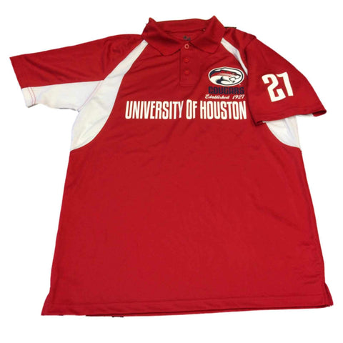Shop Houston Cougars Badger Sport Red Short Sleeve 3 Button Polo T-Shirt (L) - Sporting Up