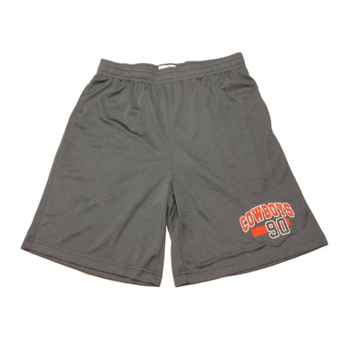 OSU Cowboys Pantalones cortos deportivos con cordón de malla gris carbón y bolsillos (L) - Sporting Up