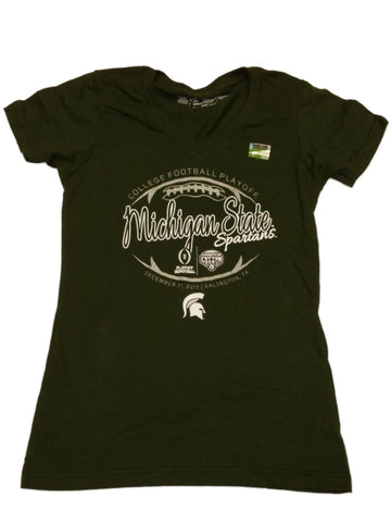Michigan State Spartans Football The Victory Damen-T-Shirt grün SS mit V-Ausschnitt (M) – sportlich