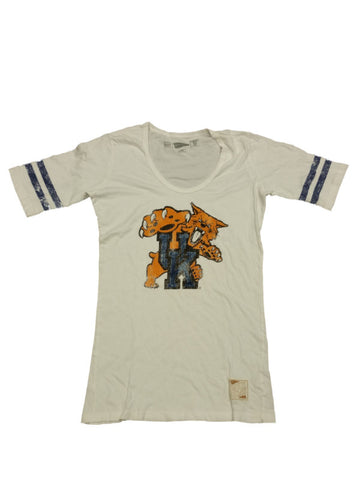 Compre camiseta (s) blanca de manga 1/4 con cuello redondo y repeticiones distantes de los kentucky wildcats para mujer - sporting up