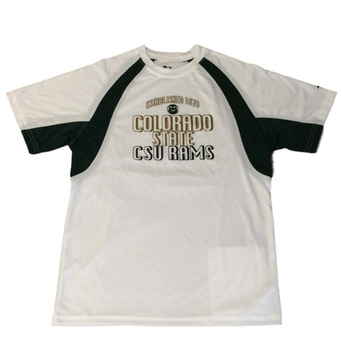 Camiseta deportiva juvenil blanca de tejón de los carneros del estado de Colorado con equipo de manga corta (m) - sporting up