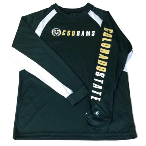 Colorado state rams grävling sport ungdom grön ls crew prestanda t-shirt (s) - sporting up