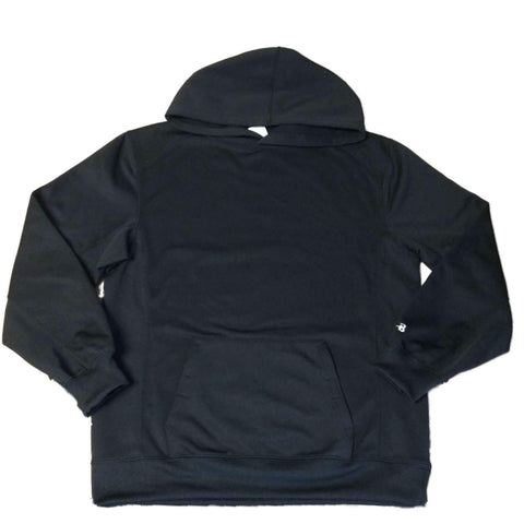 Shop Badger Sport Black YOUTH LS Pullover Hoodie Sweatshirt Double Pockets - Sporting Up