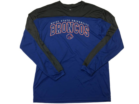 Boise State Broncos Badger Sport Blaugraues LS-Crew-Performance-T-Shirt (L) – sportlich