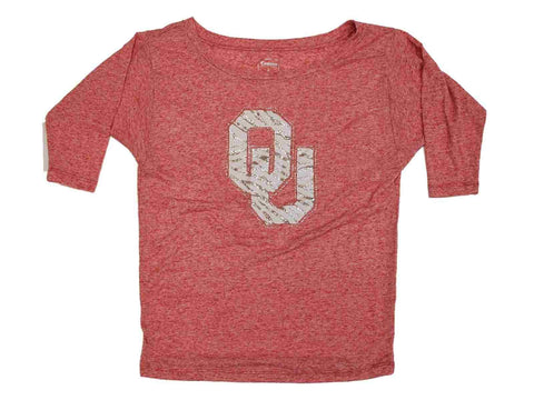 Shop Oklahoma Sooners Campus Couture Sparkle Zebra 3/4 Sleeve Shirt Red (S) - Sporting Up