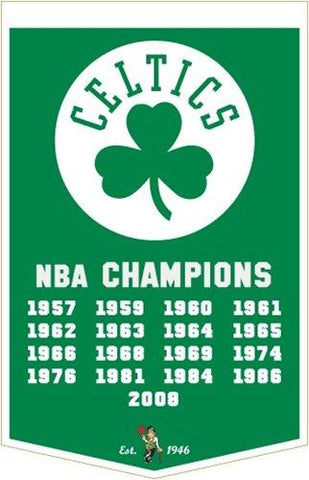 Shop Boston Celtics Winning Streak Genuine Wool Dynasty Banner (24"x36") - Sporting Up