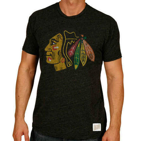 Shop Chicago Blackhawks Retro Brand Charcoal Tri-Blend Short Sleeve T-Shirt - Sporting Up