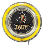 UCF Knights HBS Neon Yellow Black College Battery Powered Wall Clock (15") - Sporting Up