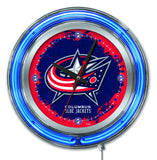 Columbus blue jackets hbs reloj de pared con batería de hockey azul neón (15") - deportivo