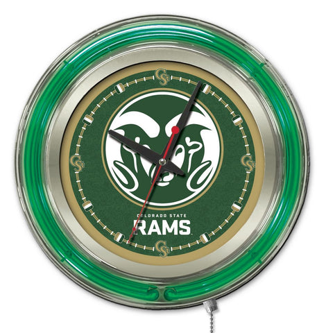 Shop Colorado State Rams HBS Neon Green Gold College Battery Powered Wall Clock (15") - Sporting Up
