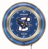 Creighton bluejays hbs reloj de pared con batería universitario azul neón (15") - deportivo
