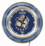 Georgetown Hoyas HBS Neon Blue College Battery Powered Wall Clock (15") - Sporting Up
