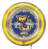 Marquette Golden Eagles HBS Neon Yellow College Battery Powered Wall Clock (15") - Sporting Up