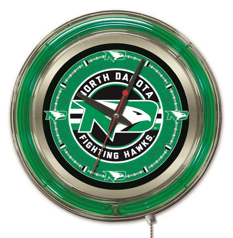 Compre reloj de pared con batería de color verde neón hbs de los halcones luchadores de dakota del norte (15") - sporting up