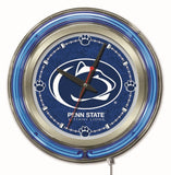 Penn state nittany lions hbs reloj de pared con batería de neón azul universitario (15 ") - deportivo