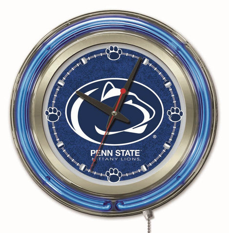 Shop Penn State Nittany Lions HBS Neon Blue College Battery Powered Wall Clock (15") - Sporting Up