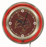 Texas State Bobcats HBS Neon Red Maroon College Battery Powered Wall Clock (15") - Sporting Up