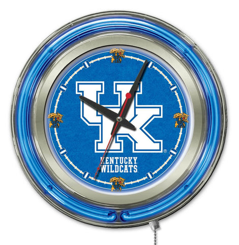 Kentucky Wildcats hbs néon bleu « uk » horloge murale alimentée par batterie universitaire (15") - faire du sport