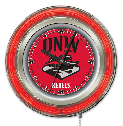 Shoppen Sie die batteriebetriebene Wanduhr „UNLV Rebels HBS“ in Neonrot (15 Zoll) – sportlich