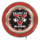 Valdosta State Blazers HBS Neon Red College Battery Powered Wall Clock (15") - Sporting Up