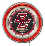 Boston College Eagles HBS Neon Red College Battery Powered Wall Clock (19") - Sporting Up