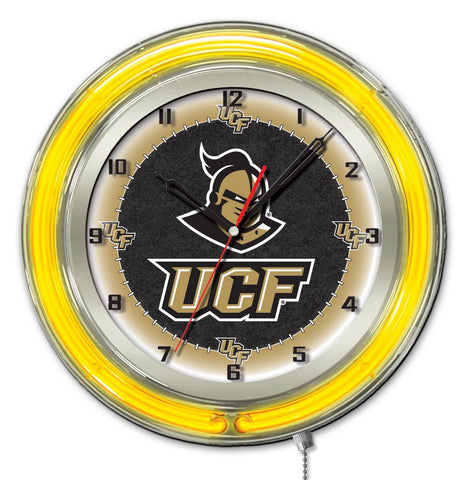 Shop UCF Knights HBS Neon Yellow Black College Battery Powered Wall Clock (19") - Sporting Up