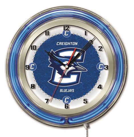 Shop Creighton Bluejays HBS Neon Blue College Battery Powered Wall Clock (19") - Sporting Up