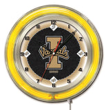 Idaho vandals hbs reloj de pared universitario con pilas, amarillo neón, negro, universitario (19") - sporting up