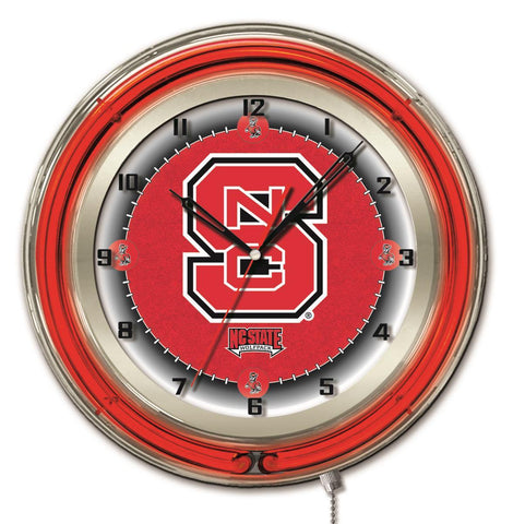 Shop nc state wolfpack hbs horloge murale à piles collège rouge néon (19") - sporting up